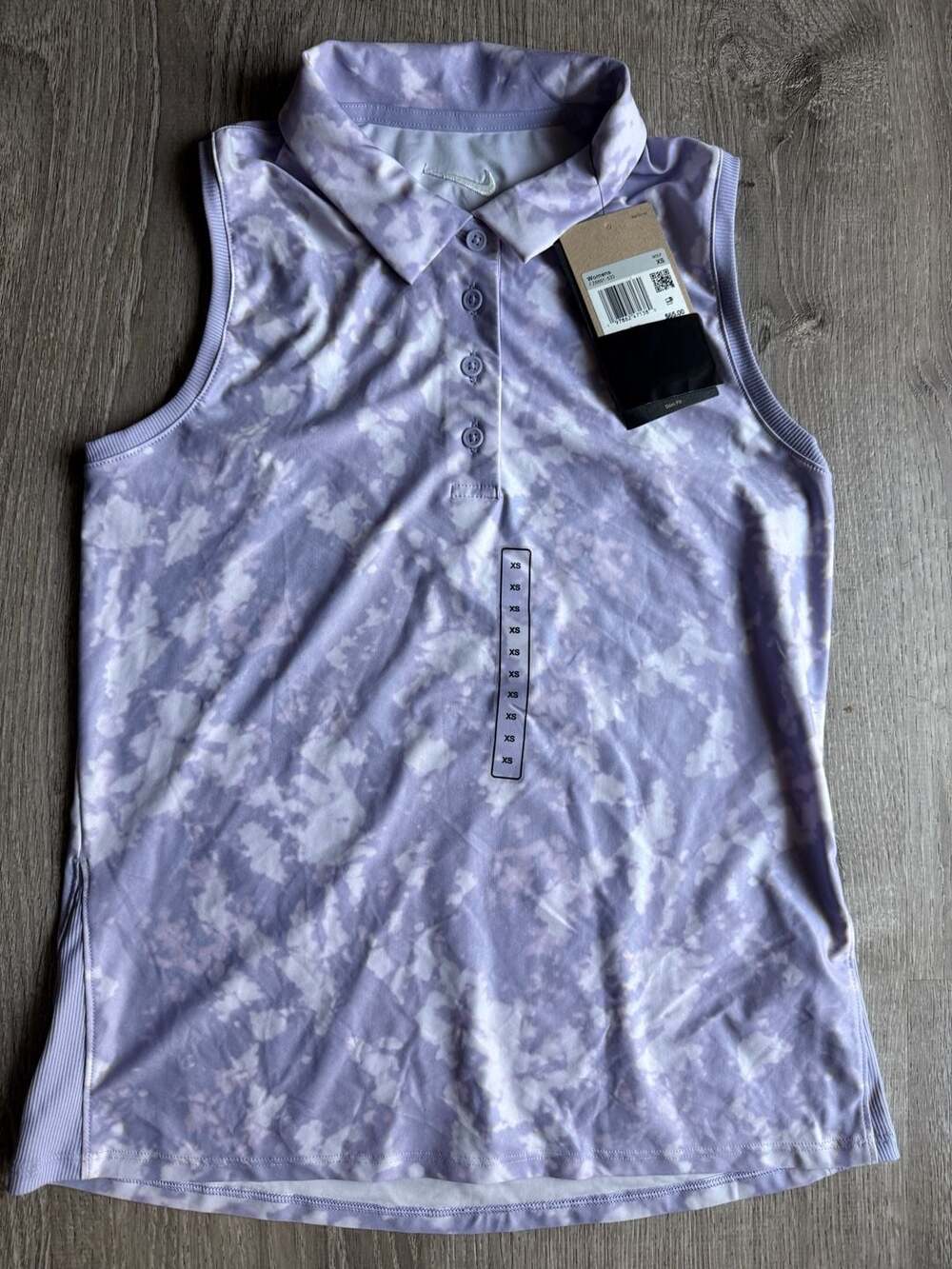 Nike Women's Victory Dri-FIT Sleeveless Golf Polo Shirt, Lilac Ice/White, Size X